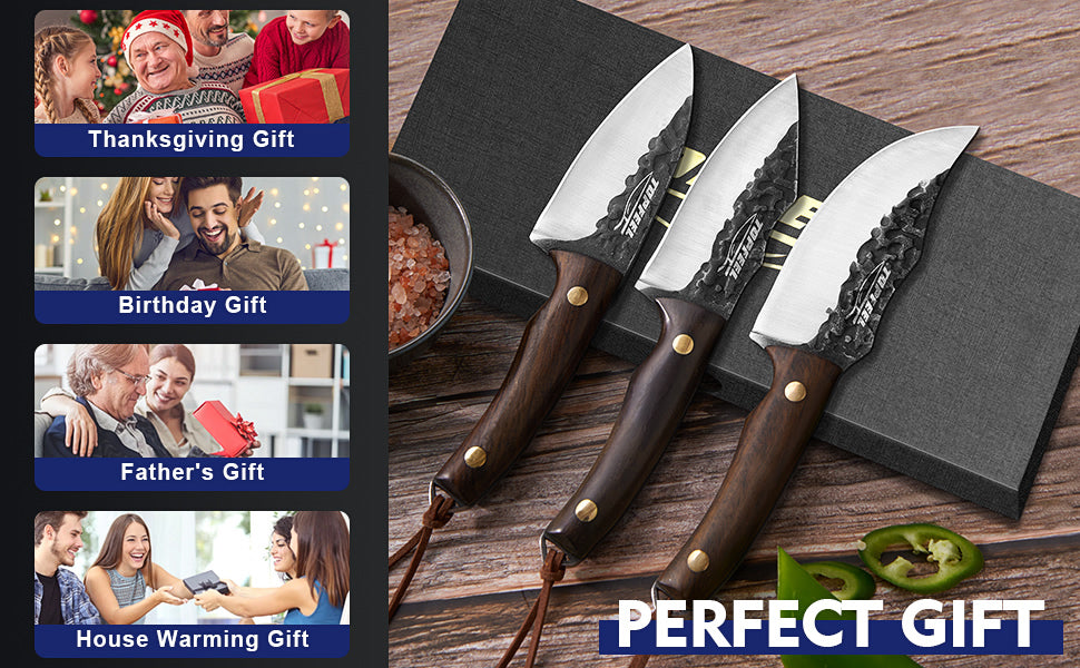  Topfeel 4PCS Hand Forged Butcher Knife Set - Slicing