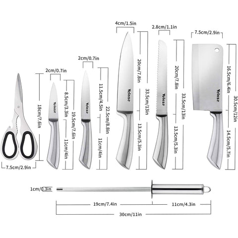 KD 14 PCS Stainless Steel Kitchen Knife Set with Block – Knife Depot Co.