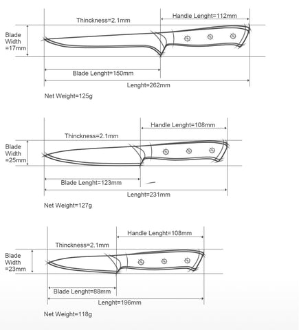 Couteau professionnel chef 150 mm kitchen line