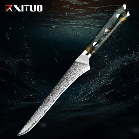 KD 6-Inch Boning Fillet Knife 67Layer Damascus VG10 Steel Boning Knife –  Knife Depot Co.