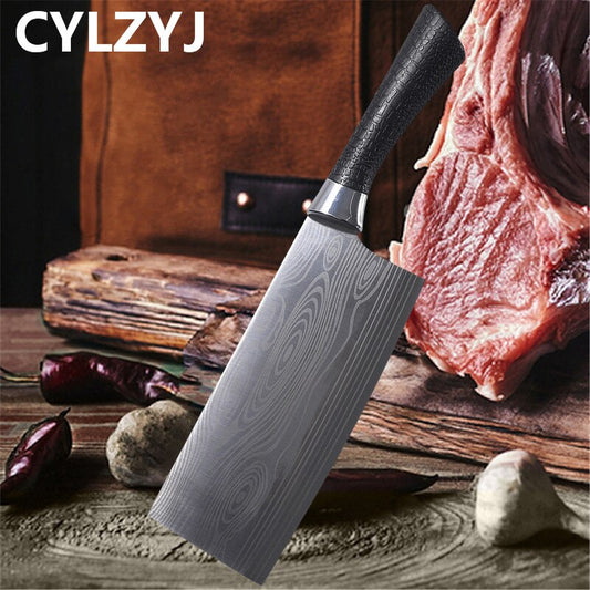 High Carbon Stainless Steel Chef Cleaver Utility Kitchen Knife Set – Knife  Depot Co.