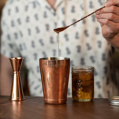 Copper Barware - Copper Boston Shaker - Copper Japanese Jigger - Copper Tear Drop Spoon