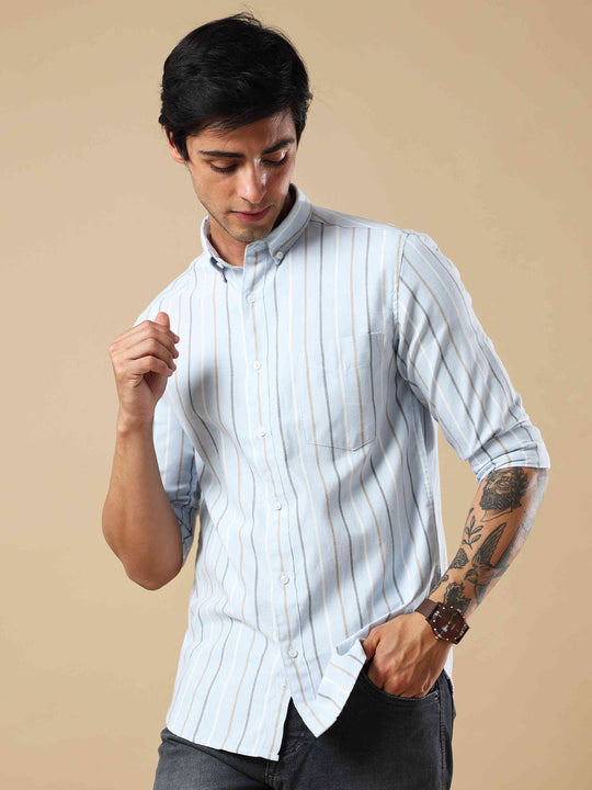 Cotton Vertical Stripped Men Black And White Striped Shirts, Machine wash  at Rs 650 in New Delhi