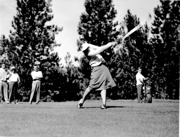 Betty Jameson is seen in action | U.S. Women's Open Championships | Spokane Country Club in Spokane, Wa. | Sept. 7, 1946.