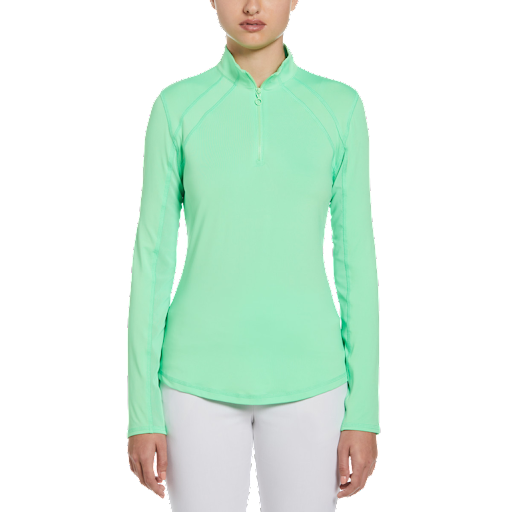 Solid Sun Protection Long Sleeve Quarter Zip Pull Over | Women