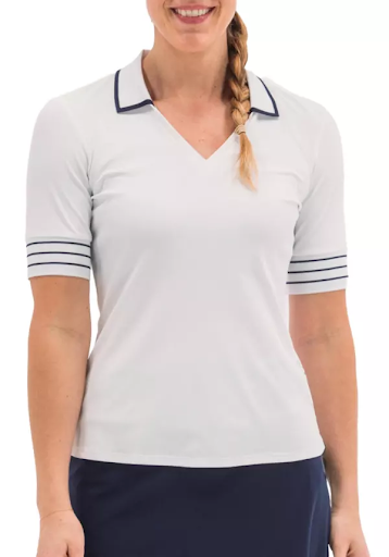 Women's Golf Tops | Foray Golf Women's Short Sleeve V-Neck Golf Polo