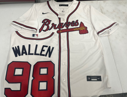 Nike Atlanta Braves MORGAN WALLEN 98 Sewn Baseball Jersey RED