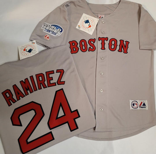 MANNY RAMIREZ Boston Red Sox 2004 Majestic Throwback Away Baseball Jersey -  Custom Throwback Jerseys
