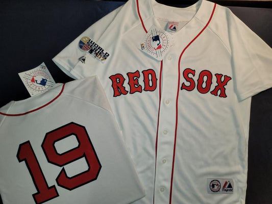 Majestic Boston Red Sox DAVID ORTIZ 2007 World Series Baseball Jersey WHITE