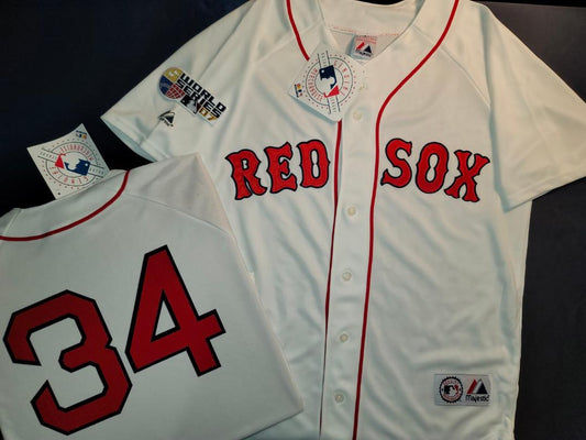 Majestic Boston Red Sox MIKE LOWELL 2007 World Series Baseball Jersey –