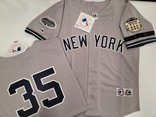 Majestic New York Yankees HIDEKI MATSUI 2008 Baseball JERSEY White P/S  (Stadium Closing & All Star Patch) (Bobby Murcer Memorial Band)