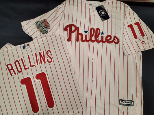 00's Jimmy Rollins Philadelphia Phillies Authentic Majestic MLB