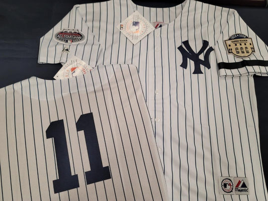 Majestic New York Yankees DEREK JETER 1999 World Series Baseball JERSE –