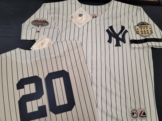 Majestic New York Yankees BRETT GARDNER 2008 Baseball JERSEY GRAY (Stadium  Closing & All Star Patch) (Bobby Murcer Memorial Band)