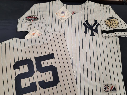 Majestic New York Yankees DEREK JETER 2008 Baseball JERSEY White P/S ( –