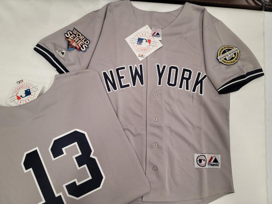 Majestic New York Yankees DEREK JETER 1996 World Series Baseball Jersey  GREY (Mel Stottlemyre)