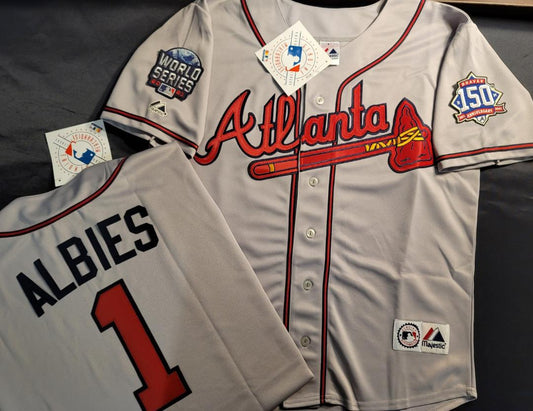 GREG MADDUX  Atlanta Braves 1995 Home Majestic Throwback Baseball Jersey