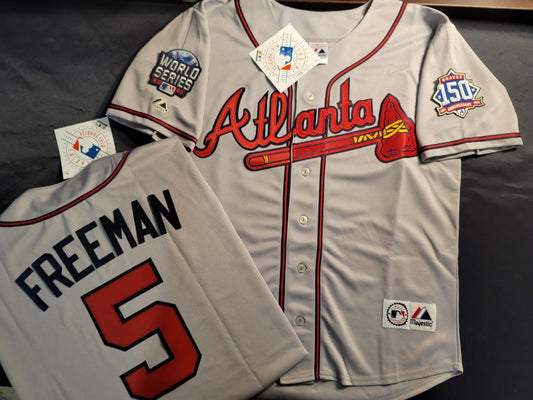 New Freddie Freeman Atlanta Braves #5 White Majestic Baseball Jersey - Sz L