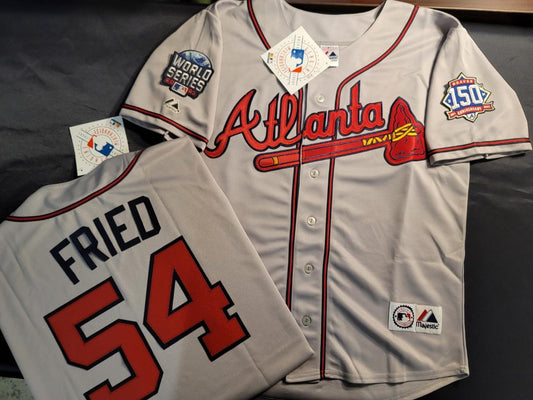 Majestic Atlanta Braves MAX FRIED 2021 World Series Baseball Jersey WHITE