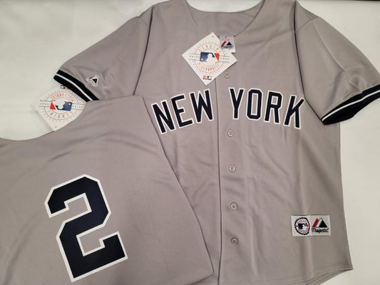 Majestic New York Yankees CATFISH HUNTER Sewn Baseball JERSEY GRAY –