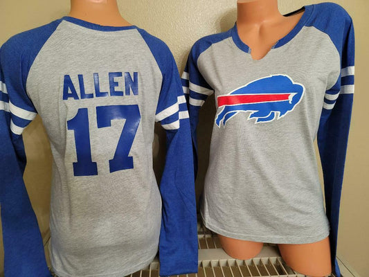 Womens Ladies Buffalo Bills COLE BEASLEY Long Sleeve Scoop Neck Football  Jersey SHIRT