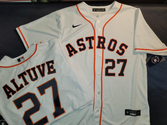 Mens NIKE Houston Astros JUSTIN VERLANDER Baseball Jersey WHITE