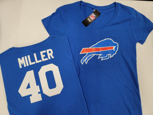 NFL Team Apparel Womens Buffalo Bills DAMAR HAMLIN V-Neck Football Shirt  ROYAL