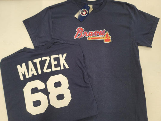 Mens MLB Team Apparel Atlanta Braves DALE MURPHY Baseball Shirt NAVY –