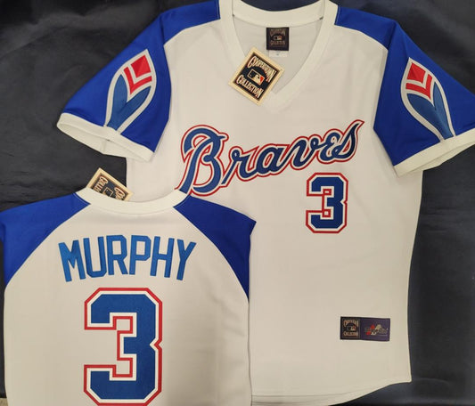 DALE MURPHY ATLANTA BRAVES THROWBACK COOPERSTOWN BLUE JERSEY NEW MAJESTIC  MENS