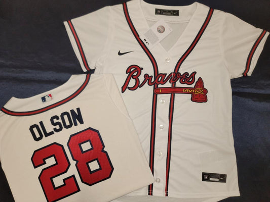 Matt Olson Signed Atlanta Braves White Nike Baseball Jersey