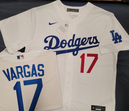 NIKE Los Angeles Dodgers MIGUEL ROJAS Baseball Jersey WHITE –