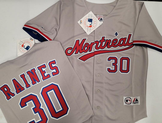 Throwback Montreal Expos Tim Raines Vintage Baseball Jersey 