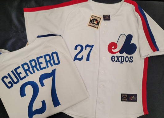 Montreal Expos 27 Vladimir Guerrero Blue 2000 throwback jersey