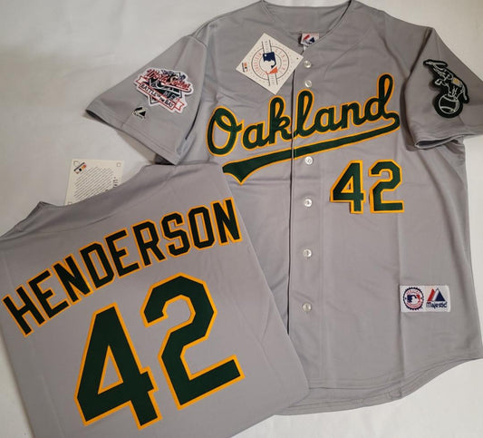 Throwback Oakland Athletics Rickey Henderson Vintage Baseball Jersey