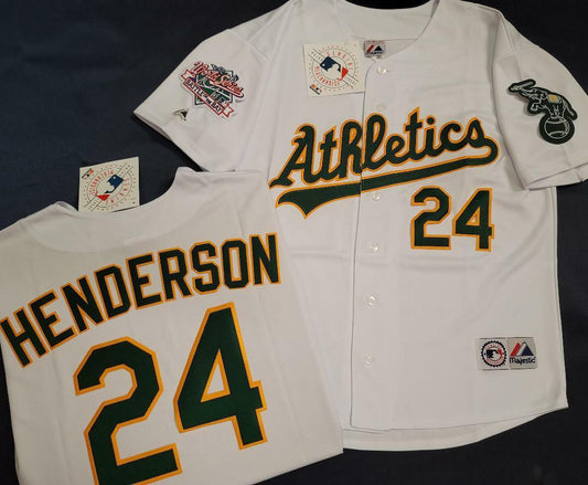 OAKLAND A'S RICKEY HENDERSON 1989 World Series Baseball JERSEY NEW