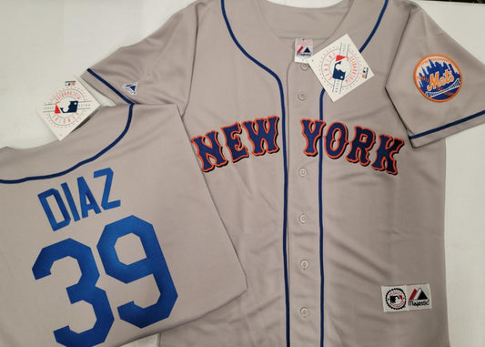 Mens Majestic New York Mets DANIEL VOGELBACH Baseball Jersey GRAY New –