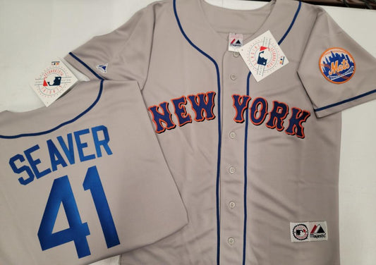 Mens Majestic New York Mets DAVID WRIGHT Baseball Jersey GRAY New –