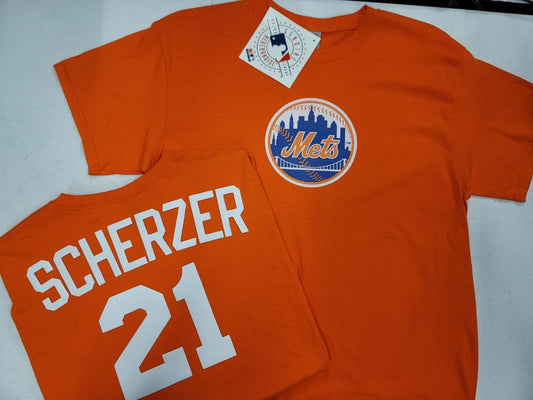 Mens MLB Team Apparel New York Mets JACOB DEGROM Baseball Shirt ORANGE –