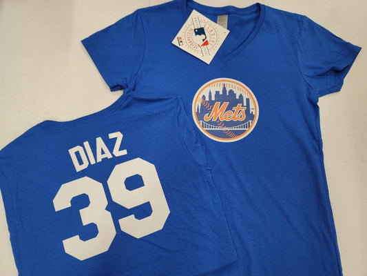 MLB Team Apparel Womens New York Mets JEFF McNEIL V-Neck Baseball Shir –
