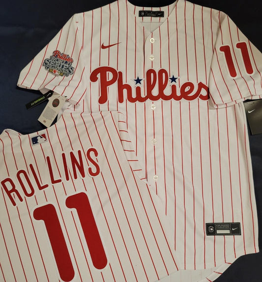 JIMMY ROLLINS Philadelphia Phillies 2008 Majestic Throwback Away Baseball  Jersey - Custom Throwback Jerseys