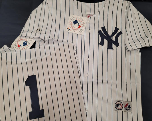 Majestic New York Yankees BILLY MARTIN Sewn Baseball JERSEY GRAY –