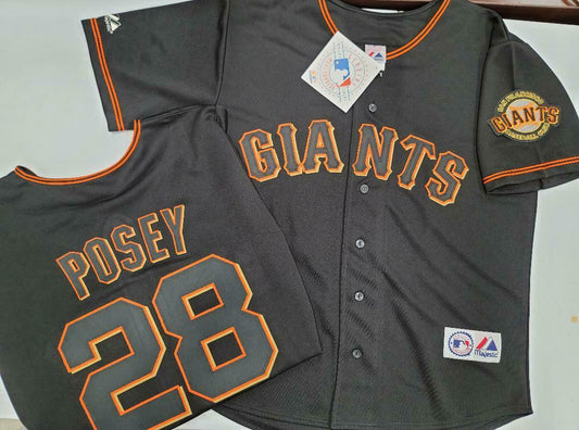 20113 Majestic San Francisco Giants BUSTER POSEY Sewn Baseball JERSEY Gray  New