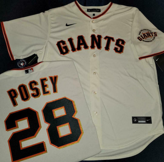 Mens Nike San Francisco Giants EVAN LONGORIA Baseball JERSEY CREAM –