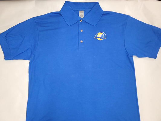 Mens NFL Team Apparel LOS ANGELES RAMS Football Polo Golf Shirt BLACK –