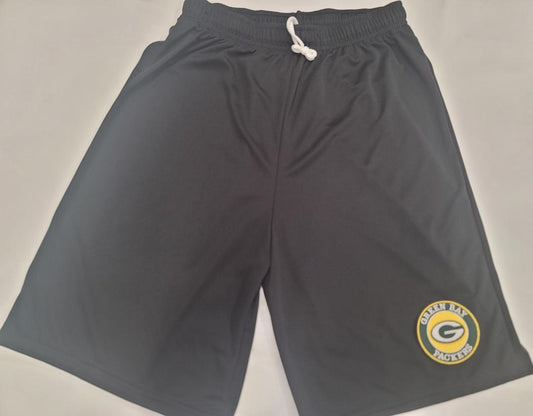 Mens NFL GREEN BAY PACKERS Moisture Wick Dri Fit SHORTS Embroidered Lo –