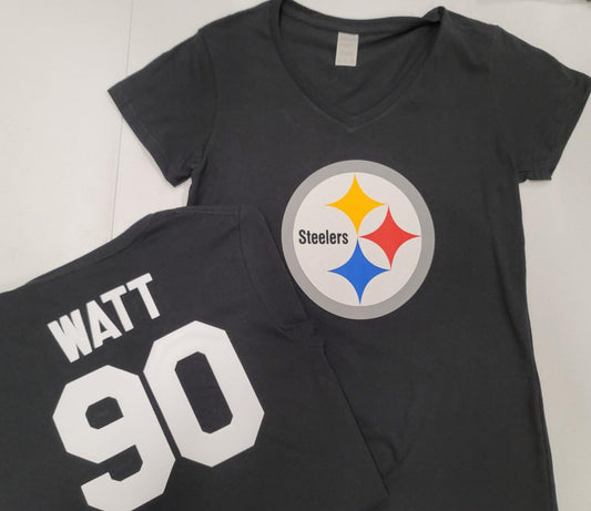 01125 Womens Pittsburgh Steelers T.J. TJ WATT Football Long Sleeve