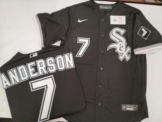 Nike Chicago White Sox TIM ANDERSON Throwback Vintage Baseball Jersey –
