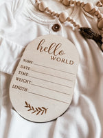 Oval Hello World Announcement Sign