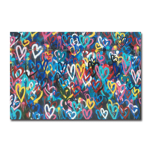 Love Hearts Graffiti Banksy Wall Art Canvas Painting Posters and Prints Abstract Wall Pictures for Living Room Decor