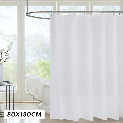 Waterproof Shower Curtain Pure Color Transparent White Bathroom Curtain Bathing Sheer With Hook For Home Decor